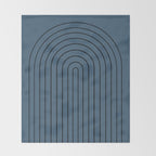 Minimal Arch XLIV Navy Blue Modern Geometric Lines Throw Blanket Gallery Image 2