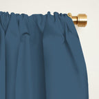 Minimal Arch XLIV Navy Blue Modern Geometric Lines Window Curtain Gallery Image 2