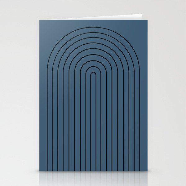 Minimal Arch XLIV Navy Blue Modern Geometric Lines Stationery Card Gallery Image 2