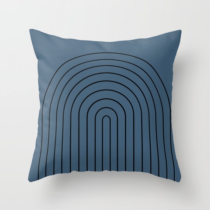 Minimal Arch XLIV Navy Blue Modern Geometric Lines Throw Pillow Gallery Image 6