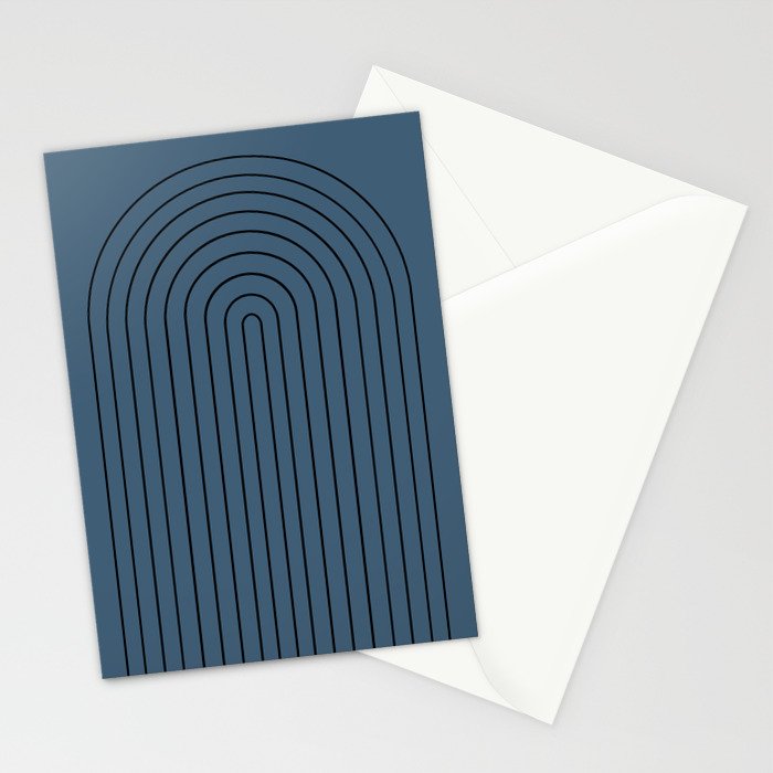 Minimal Arch XLIV Navy Blue Modern Geometric Lines Stationery Card Gallery Image 2