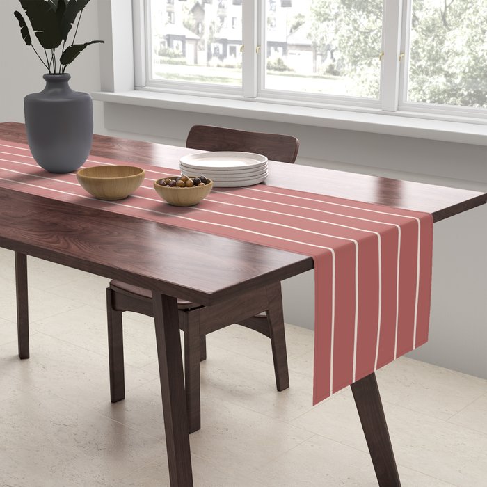 Minimal Arch LII Rose Modern Geometric Lines Table Runner Gallery Image 2