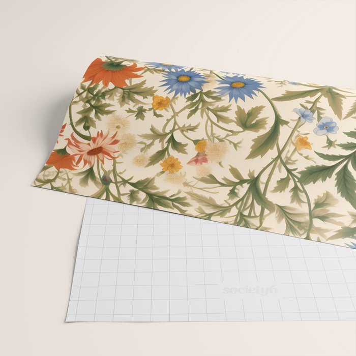 Countryside Bloom Arcane Floral Garden Wrapping Paper Gallery Image 2