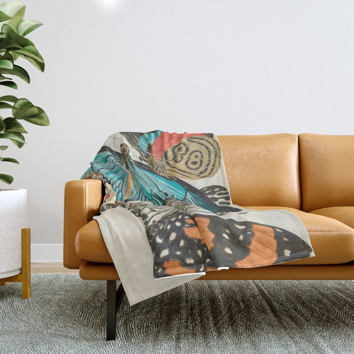 Butterfly Print by E.A. Seguy, 1925 #2 Throw Blanket Gallery Image 1
