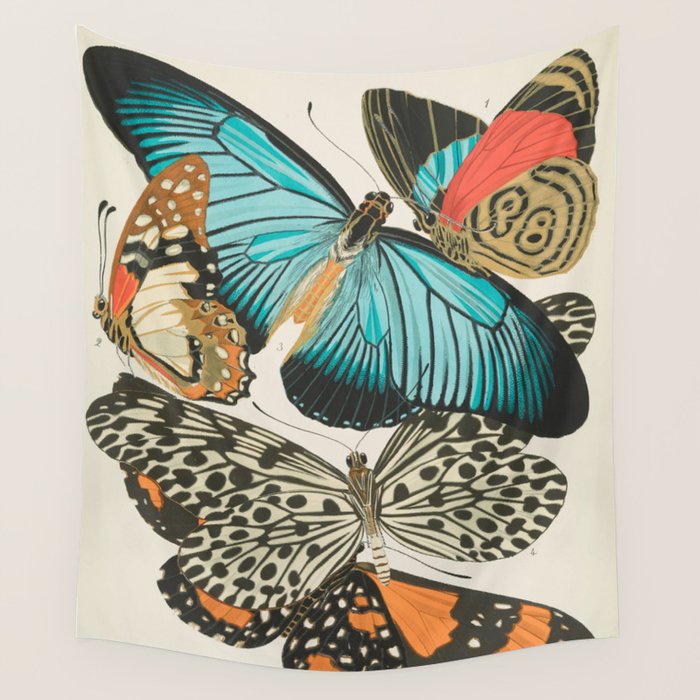 Butterfly Print by E.A. Seguy, 1925 #2 Wall Tapestry Gallery Image 4