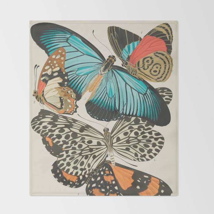 Butterfly Print by E.A. Seguy, 1925 #2 Throw Blanket Gallery Image 2