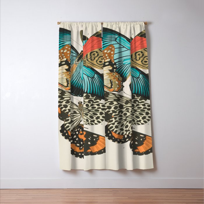 Butterfly Print by E.A. Seguy, 1925 #2 Window Curtain Gallery Image 3