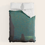 Granville Redmond Catalina Island Coast Under a Moonlit Sky Oil Painting Vintage American Art Duvet Cover Gallery Image 6