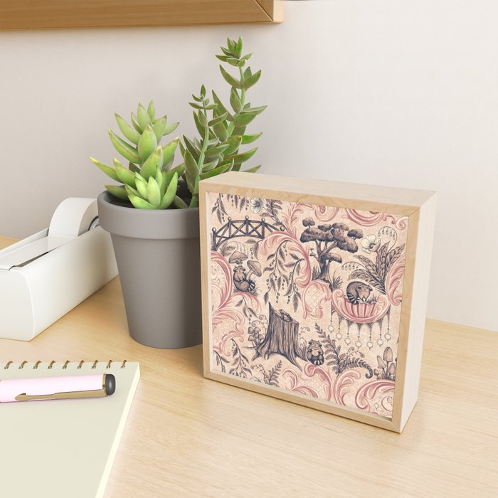 Fairytale Forest Raccoons - pink Mini Art Print Gallery Image 2