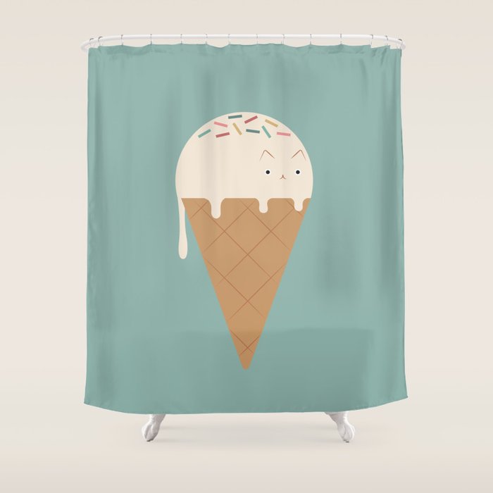 Ice Cream Cat Shower Curtain Gallery Image 1