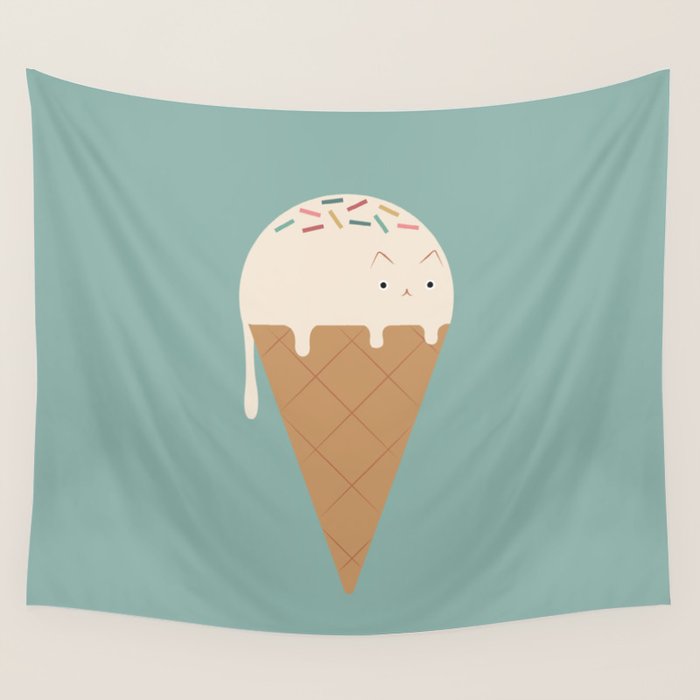 Ice Cream Cat Wall Tapestry Gallery Image 4