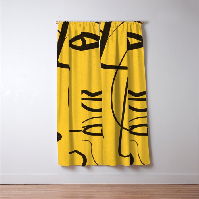 Abstract Faces 4 Window Curtain Gallery Image 3