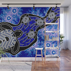 Authentic Aboriginal Art - Baby Sea Turtles Wall Mural Gallery Image 1