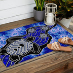Authentic Aboriginal Art - Baby Sea Turtles Outdoor Rug Gallery Image 2