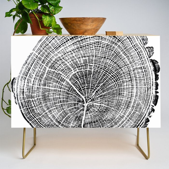 Eastern Ash - Tree ring ink woodblock print Credenza Gallery Image 1