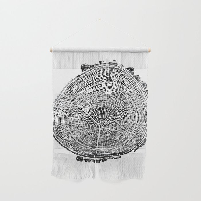 Eastern Ash - Tree ring ink woodblock print Wall Hanging