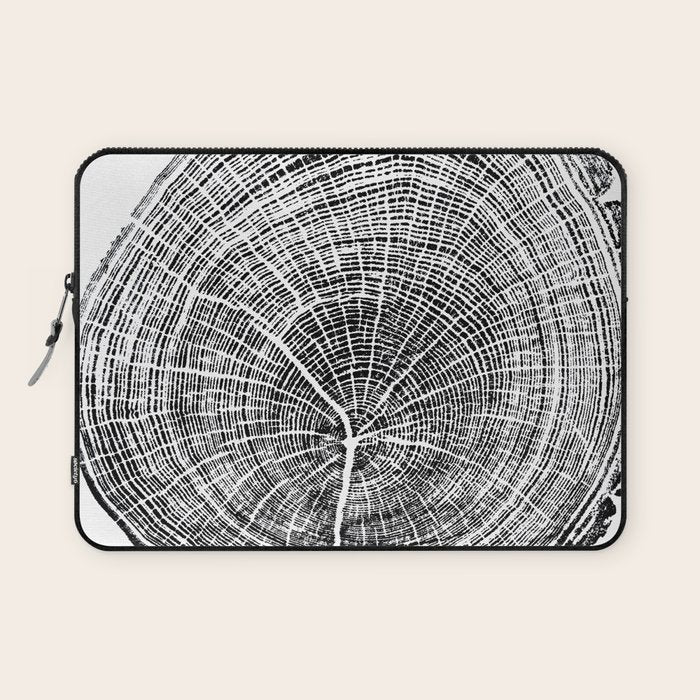 Eastern Ash - Tree ring ink woodblock print Laptop Sleeve Gallery Image 1