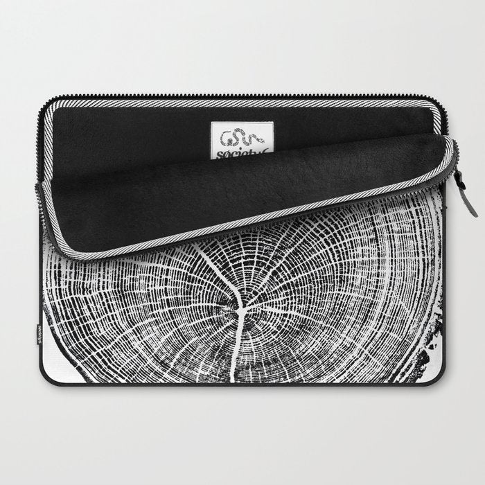 Eastern Ash - Tree ring ink woodblock print Laptop Sleeve Gallery Image 2