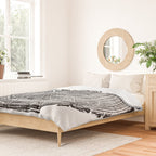 Eastern Ash - Tree ring ink woodblock print Duvet Cover Gallery Image 2