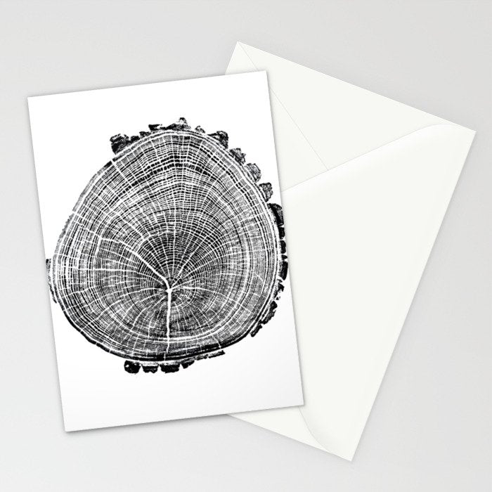 Eastern Ash - Tree ring ink woodblock print Stationery Card Gallery Image 2