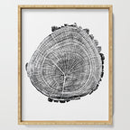Eastern Ash - Tree ring ink woodblock print Serving Tray Gallery Image 1