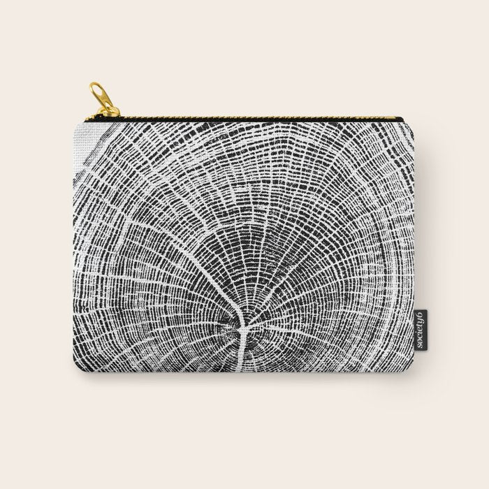 Eastern Ash - Tree ring ink woodblock print Carry All Pouch Gallery Image 1