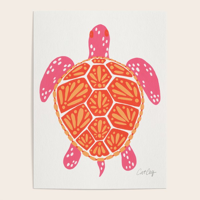 Sea Turtle - Melon Palette Poster Gallery Image 1