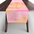 Retro Sunflower & Rainbow in Pink Table Runner Gallery Image 1