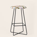 Bold Crosshatch Colorful Stool Gallery Image 1