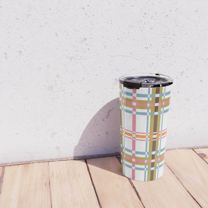 Bold Crosshatch Colorful Travel Mug Gallery Image 4