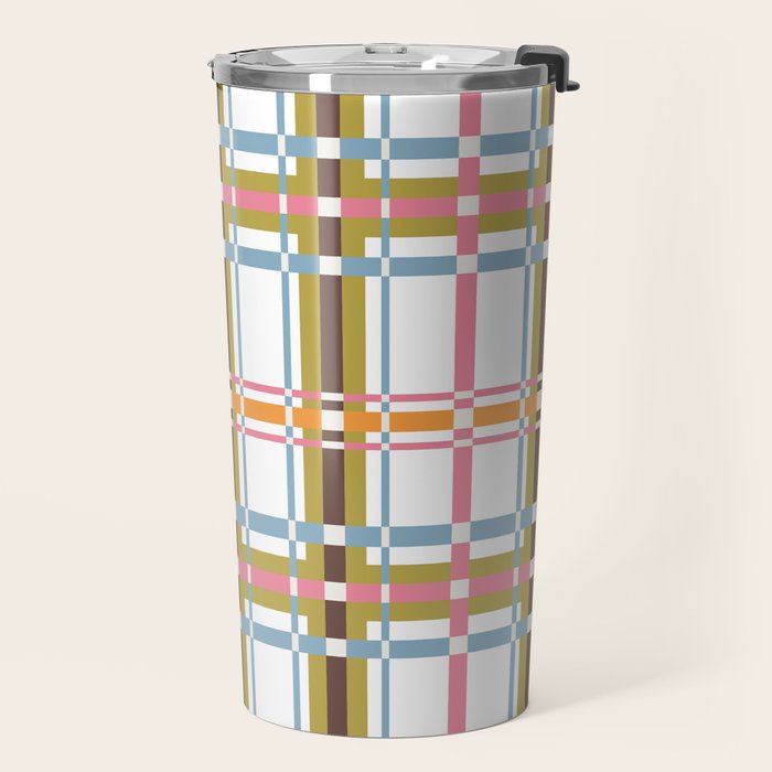 Bold Crosshatch Colorful Travel Mug Gallery Image 2