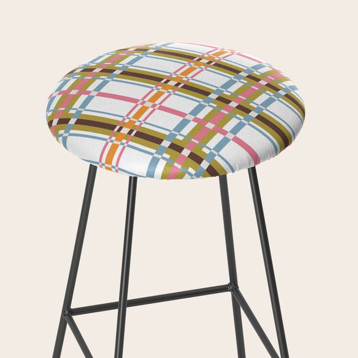 Bold Crosshatch Colorful Stool Gallery Image 2
