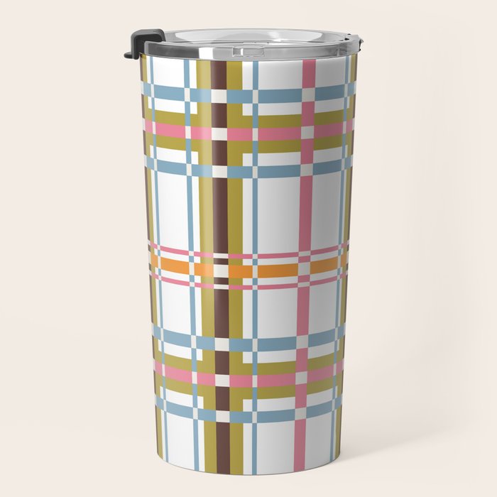 Bold Crosshatch Colorful Travel Mug Gallery Image 3