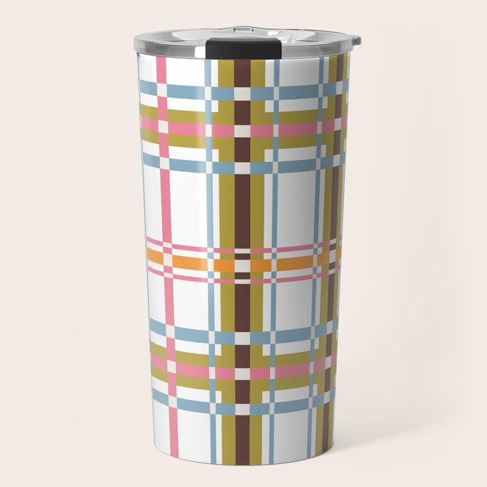 Bold Crosshatch Colorful Travel Mug Gallery Image 1