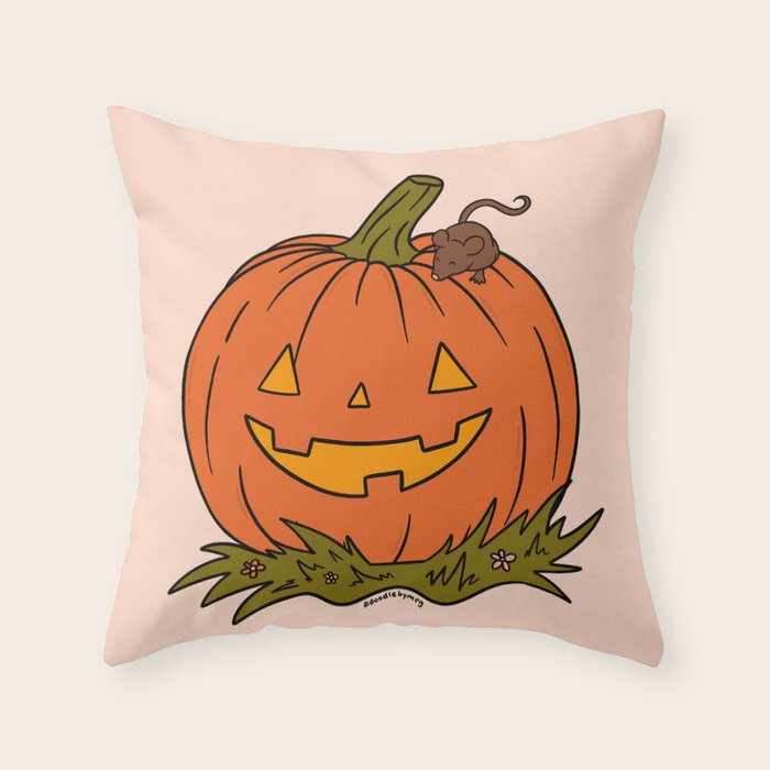 Pumpkin and Mouse Throw Pillow Gallery Image 6