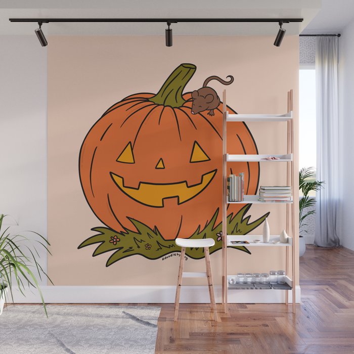 Pumpkin and Mouse Wall Mural Gallery Image 1