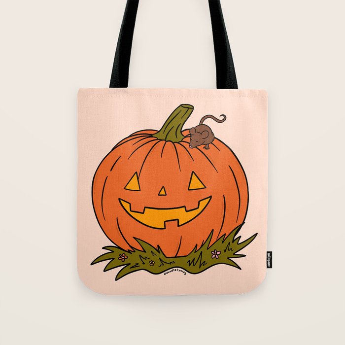 Pumpkin and Mouse Tote Bag Gallery Image 1