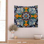 Mandala mexican talavera tile ceramic mosaic Wall Tapestry Gallery Image 2