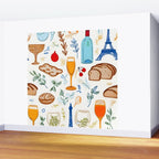 Paris Things, Travel Hand Drawn Doodles Sketch, Summer Vacation Colorful Bohemian Wall Mural Gallery Image 2