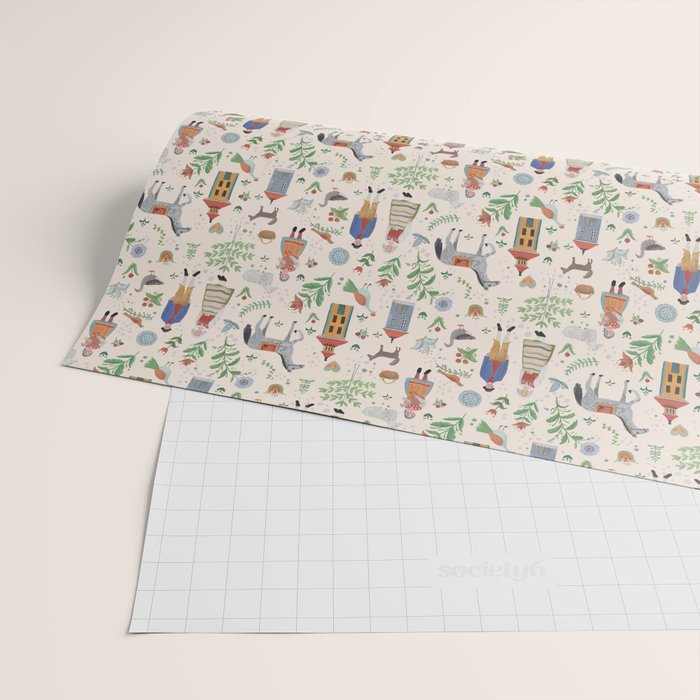 Swedish Folk Art Wrapping Paper Gallery Image 2