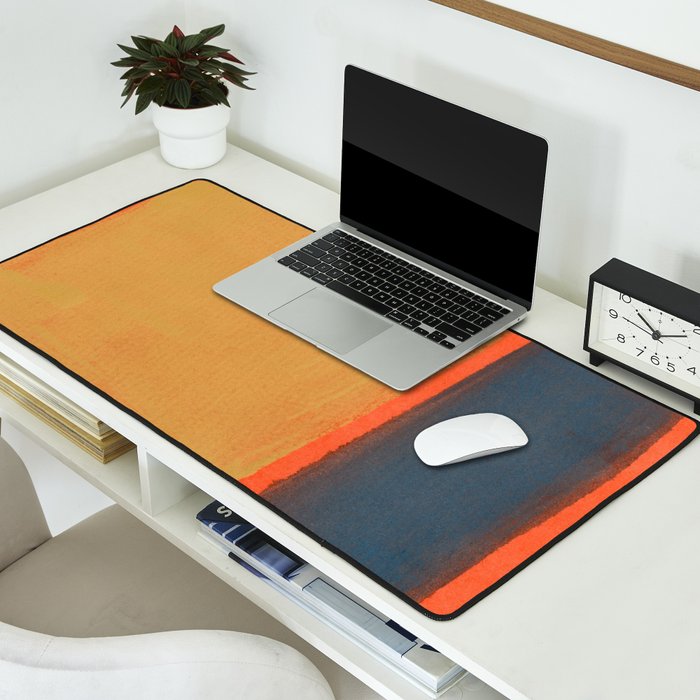 Colourful Field Lemon Slate Blue Desk Mat Gallery Image 2