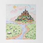 Mont St Michel Throw Blanket Gallery Image 2