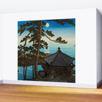Hasui Moon Over Izura Ibaraki Antique Japanese Woodblock Print  Wall Mural Gallery Image 2