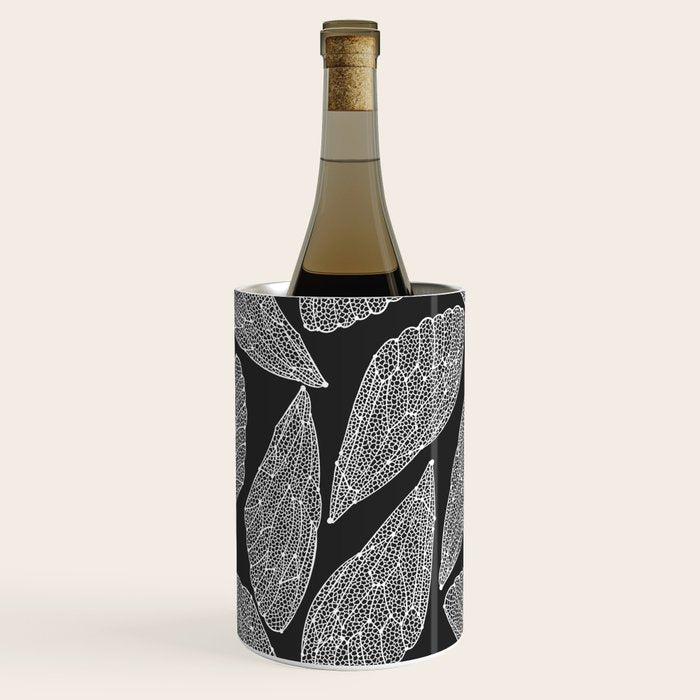 Cicada Wings - White on Black Wine Chiller Gallery Image 1