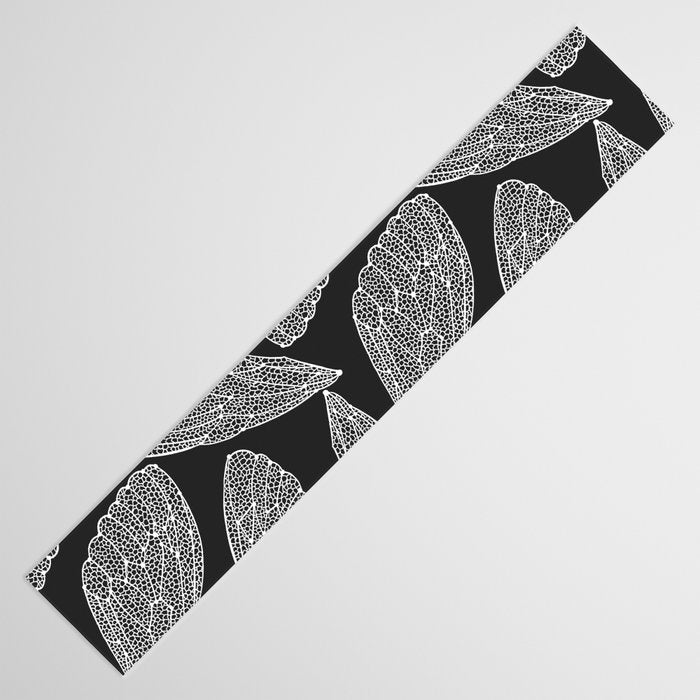 Cicada Wings - White on Black Table Runner Gallery Image 3