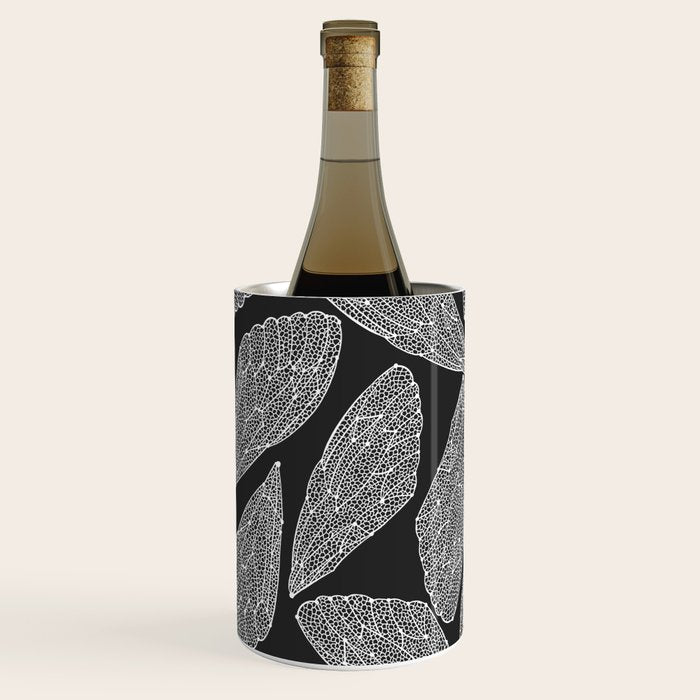 Cicada Wings - White on Black Wine Chiller Gallery Image 2