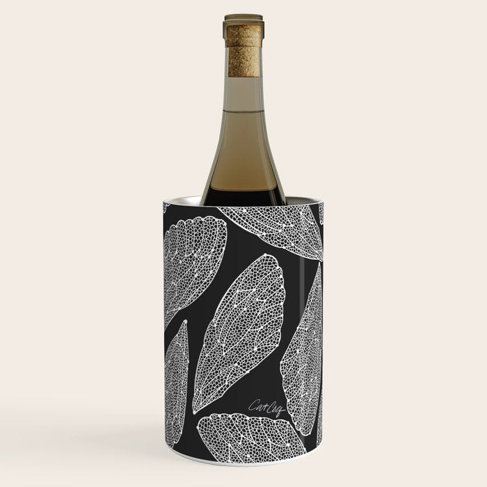 Cicada Wings - White on Black Wine Chiller Gallery Image 3