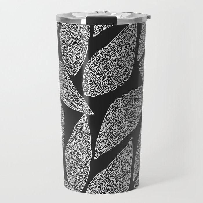 Cicada Wings - White on Black Travel Mug Gallery Image 1