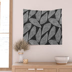 Cicada Wings - White on Black Wall Tapestry Gallery Image 2