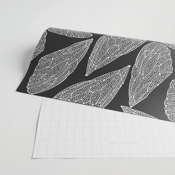 Cicada Wings - White on Black Wrapping Paper Gallery Image 2